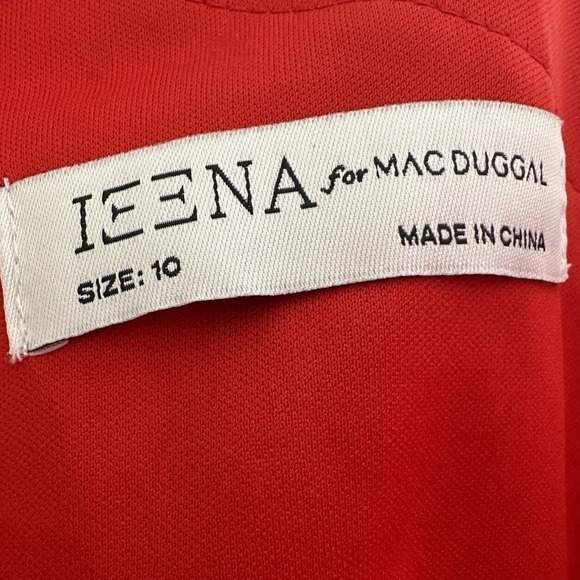 NWOT Ieena for Mac Duggal Mesh Ruffle One Shoulder Tiered Gown Women Red Size 10 - Picture 6 of 7